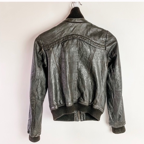 Leather moto Bomber - Picture 3 of 6